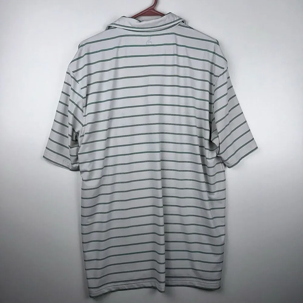 Streamsong Golf Resort Polo Shirt Light Green White Striped Men's‎ Large EUC - Picture 4 of 6